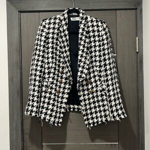 ZARA tweed black and white blazer